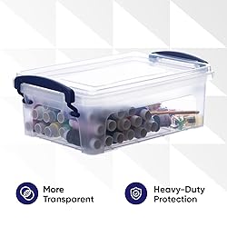 Superio Clear Storage Bins with Lids, 1.25 Quart