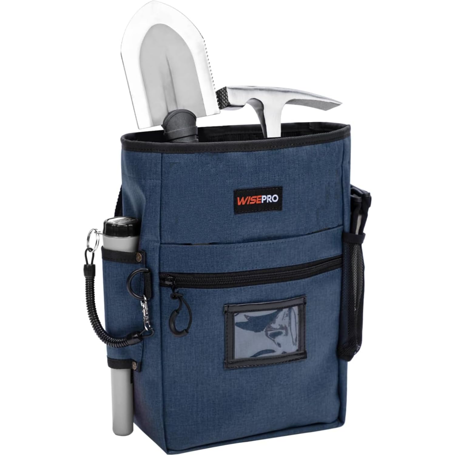 WISEPRO Metal Detecting Finds Bag, Multi-Purpose Digger Tools Pouch Bag for PinPointer - Heavy Duty Metal Detector Accessory (Blue)