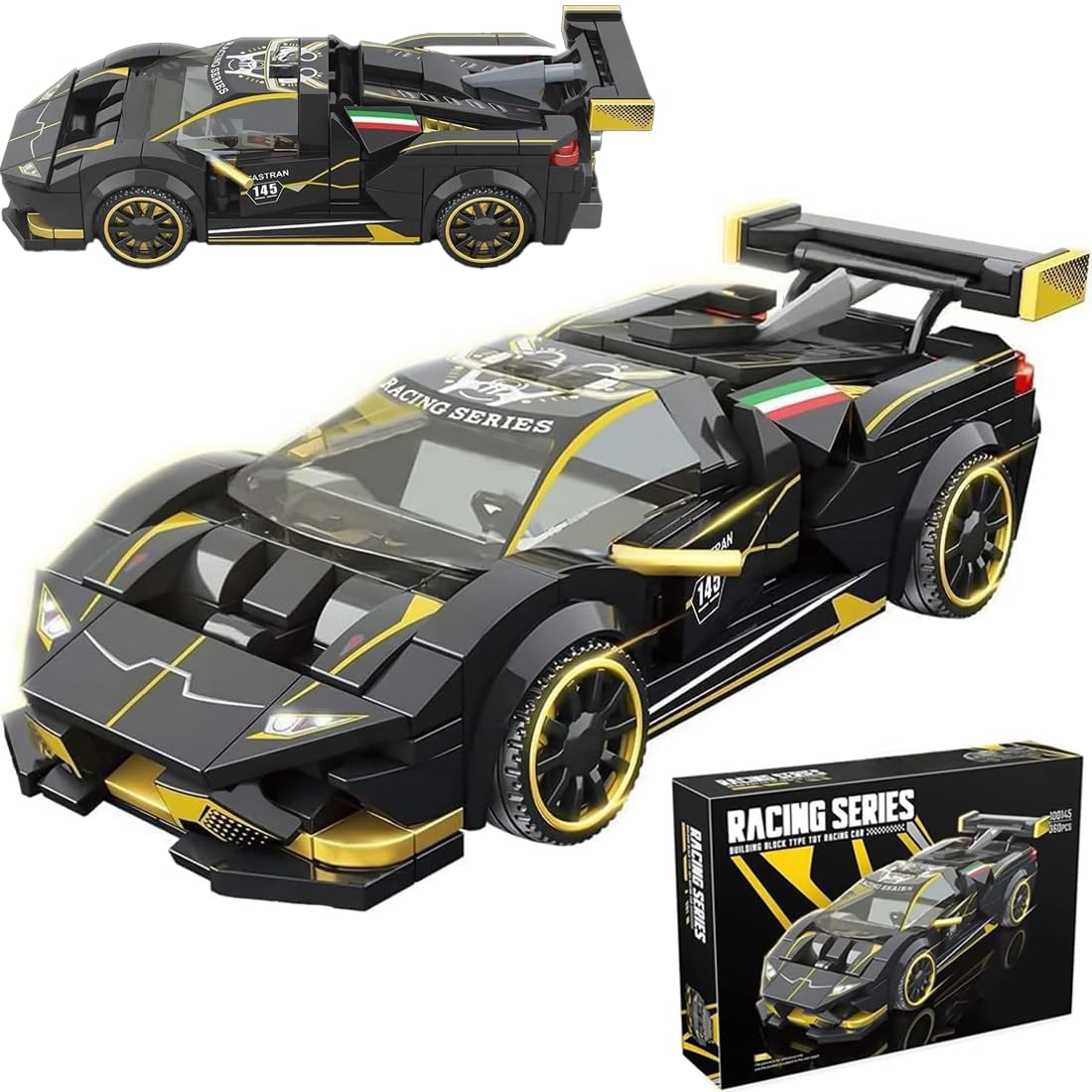 Technology Sports Car Building Kit for for Lambo Speed Champions EVO, 360PCS Supercar Racing Car Model Construction Kit for Adults Teens Compatible with Major Brands