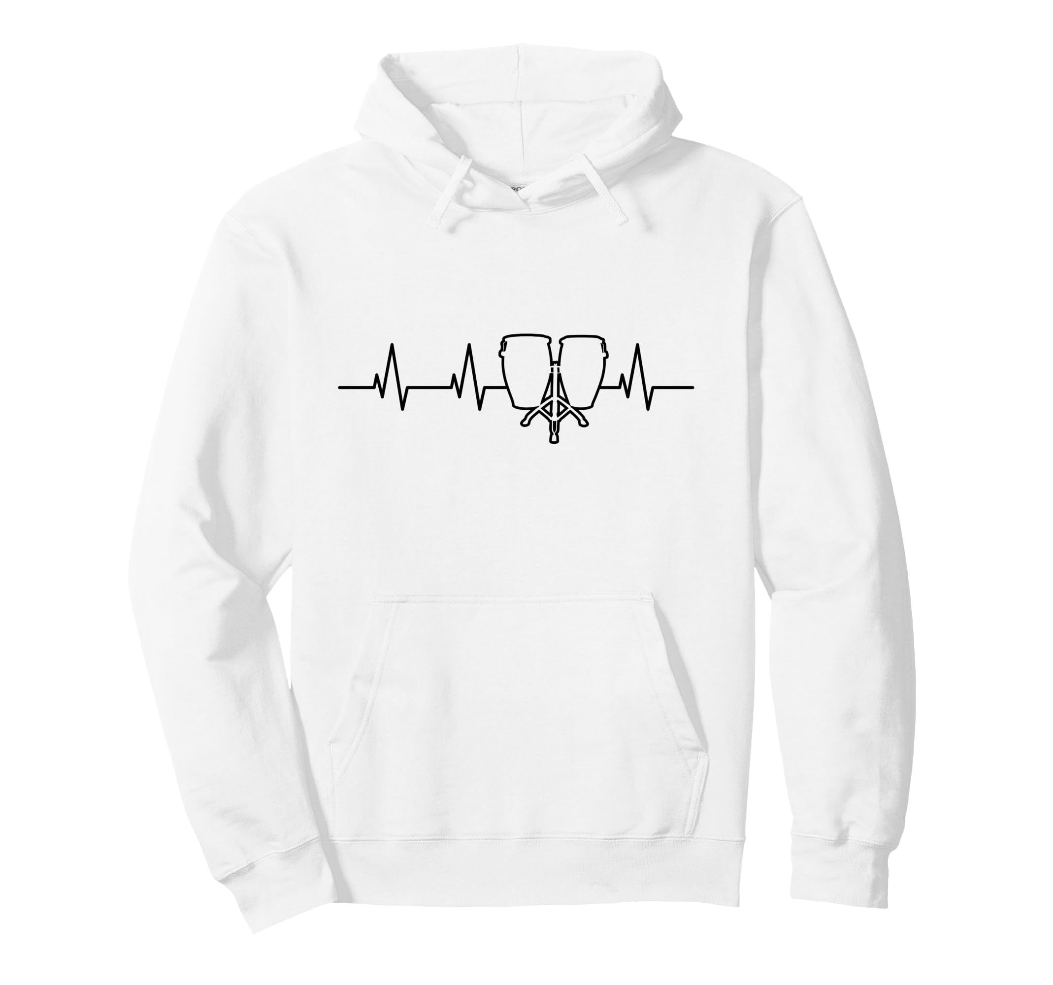 Bongo Instruments Heartbeat Bongo Players Bongo Drummers Pullover Hoodie
