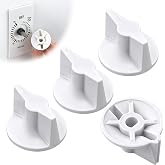 4 Pack Timer Knob Replacement Compatible with 146MT574 Timer Knob (White) | Only Fit 3/16-inch D-shaped shaft Timer Switch Knob, Extended Anti Slip Handle Design, Durable ABS+PC Material