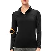 Witkey Women's Quarter Zip Thermal Tops Long Sleeve Fleece Workout Base Layer Shirts Cold Weather Running Skiing Golf