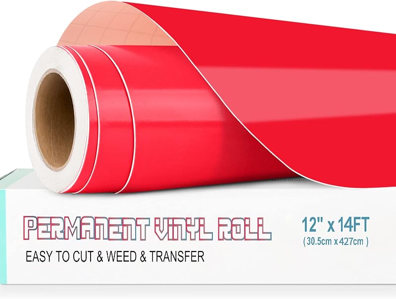 Lya Vinyl 12x14ft Glossy Red Permanent Vinyl for Cricut Silhouette