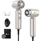 slopehill Dual Voltage Travel Mini Hair Dryer, Lightweight Ionic Blow Dryer, Professional Fast Drying, Compact Portabe Quiet Hairdryer with Magnetic Diffuser for Women, International European 100-240V