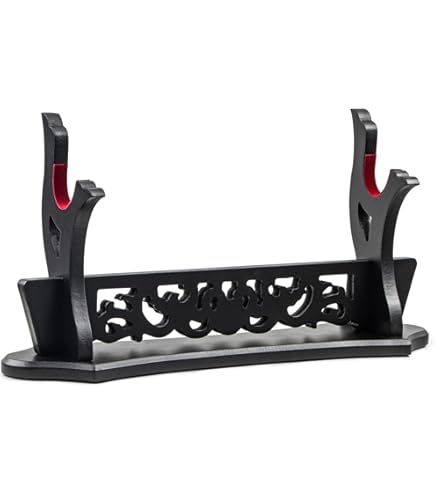 Support Katana Z-fiber Porte-épée Japonais Rembourré Katana Stand Samurai Display Rack Support All Tanto Sword Tai Chi,2 Tier Socle Katana