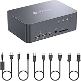 AV Access KVM Switch 2 Monitors 2 Computers, KVM Dock for Laptop &amp; Desktop | 4K@60Hz, EDID, 60W USB C Charging, 5 USB-A, SD, Audio &amp; Gigabit Ethernet, Dual Monitor KVM Switch for Home Office
