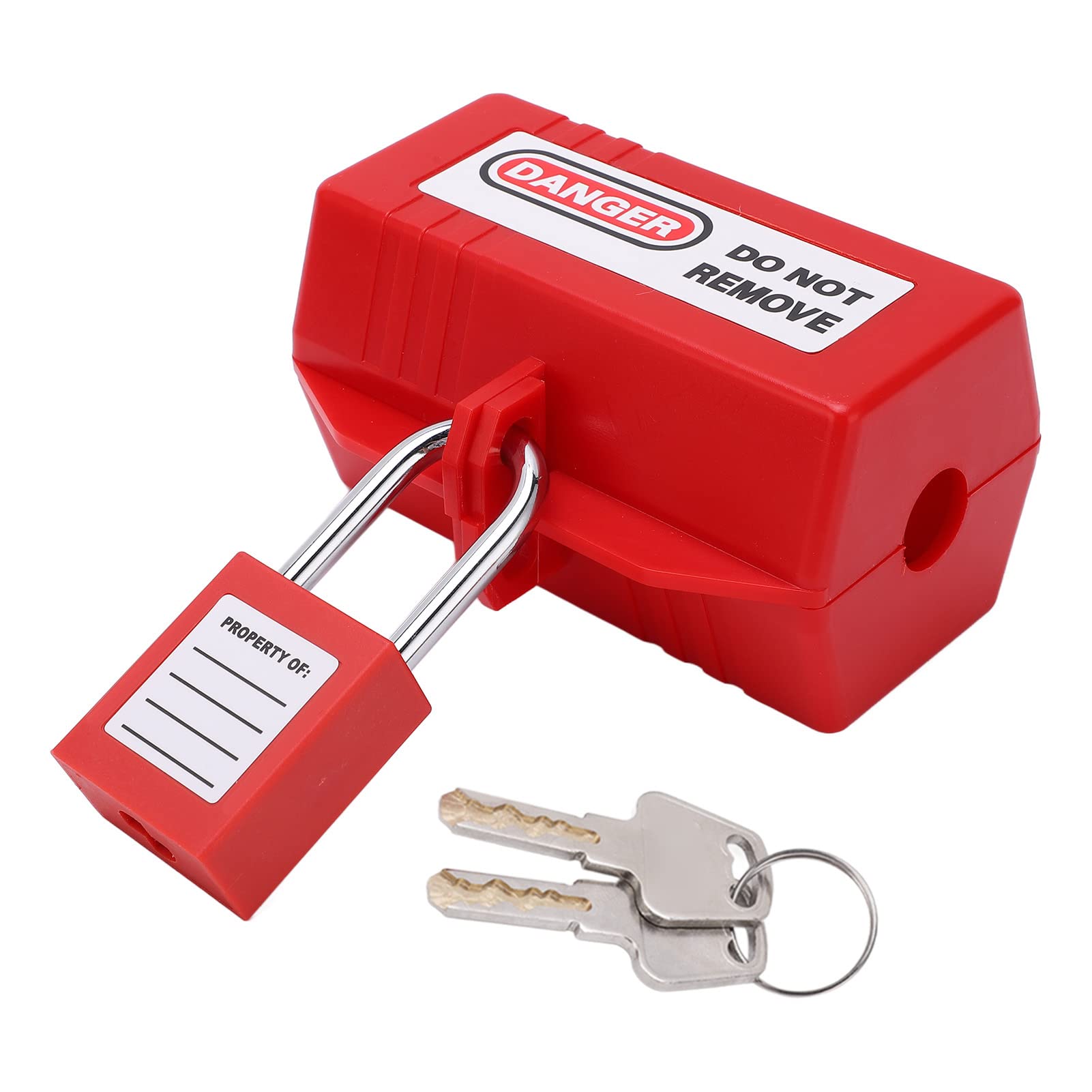 Plug Lockout Device, Anti Deform Security Professional Impact Proof Plug Lockout Tagout Set for Air Conditioner TV for Home Industry Chemistry Small Lock Box + 38mm Padlock