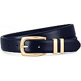 WHIPPY Women's Leather Belts for Jeans Pants Fashion Ladies Belt Gold Buckle Belts for Women