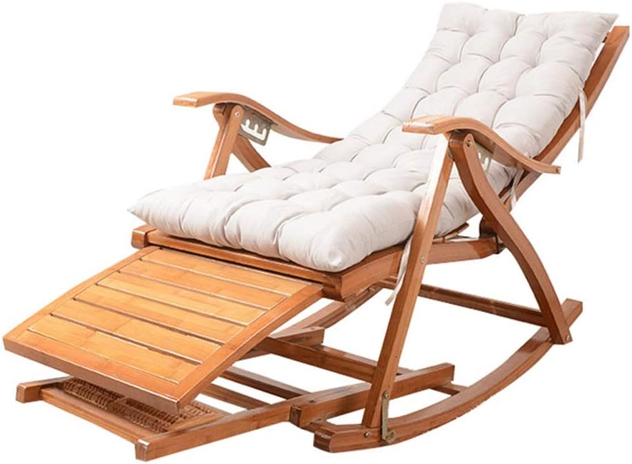 Silla mecedora de gravedad cero para patio, con cojín, silla plegable