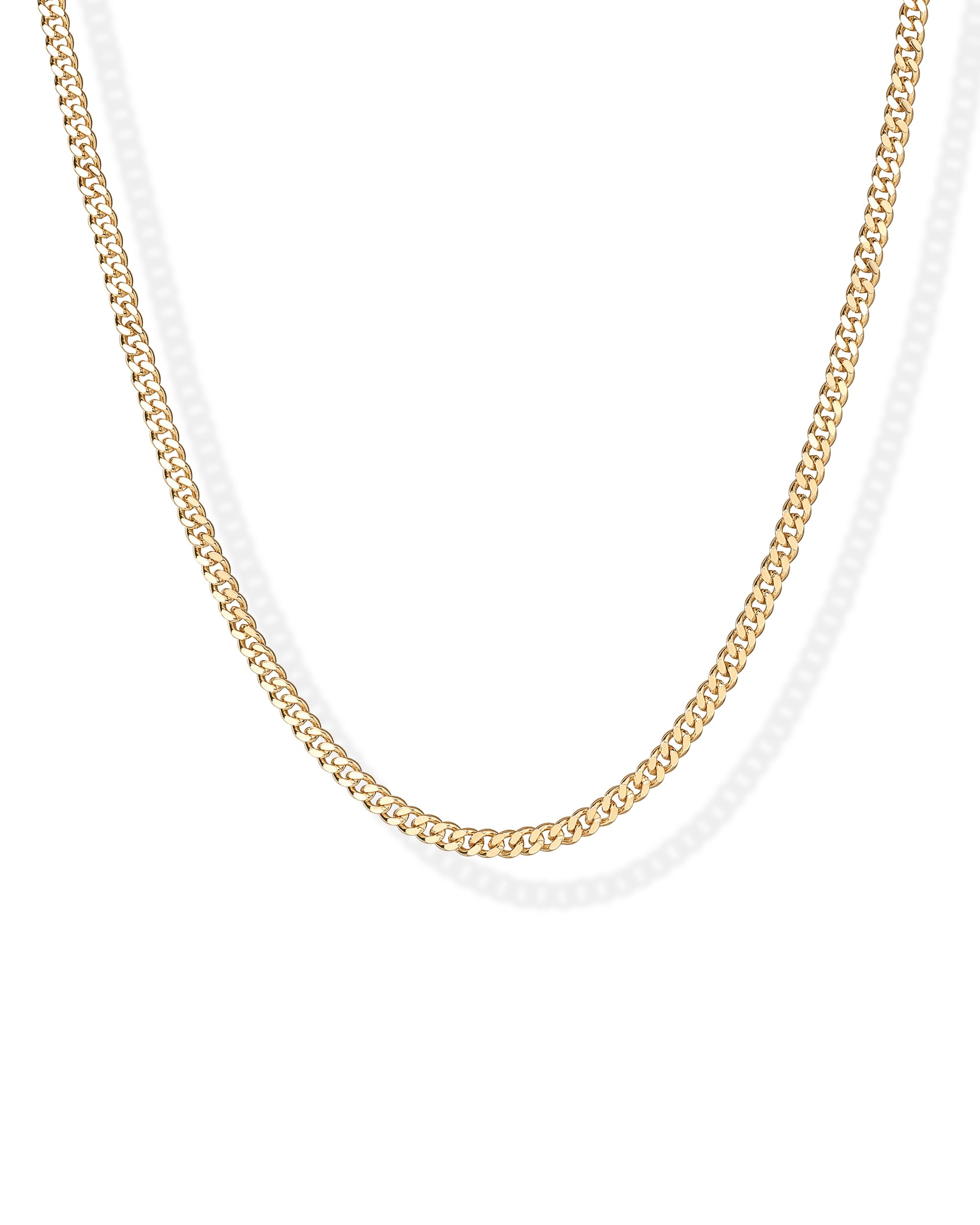 PAVOI 14K Gold Plated Curb Paperclip Box Sphere Bead Snake and Figaro Chain Adjustable Necklace (Curb, Yellow Gold Plated)