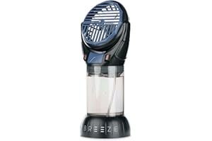 IcyBreeze Buddy Portable High-Velocity Misting Fan With 10,000 mAH Battery – Adjustable, Stainless Steel Atomizing Head, 1.5-Liter Water Tank, for Outdoor, Picnic, Camping (Steel Blue)