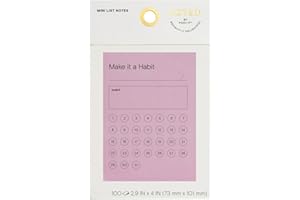 Noted by Post-it® Habit Tracker Notes, 100 Total Notes, 4" x 2-15/16", Pink