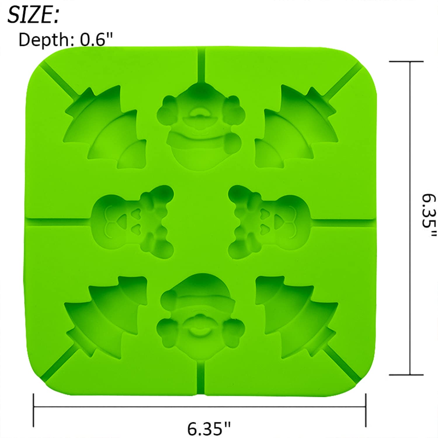 2Pcs Christmas Candy Molds Silicone Lollipop Molds Chocolate Lollypop Sucker Mold elk Santa Claus Christmas tree Reusable Food Grade Silicone Molds for Halloween Christmas Parties（Pink Green）