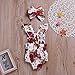 LOliSWan Newborn Kids Baby Girls Clothes Floral Outfits Set Lace Romper Suit Baby Headband (White, 3-6 Months)