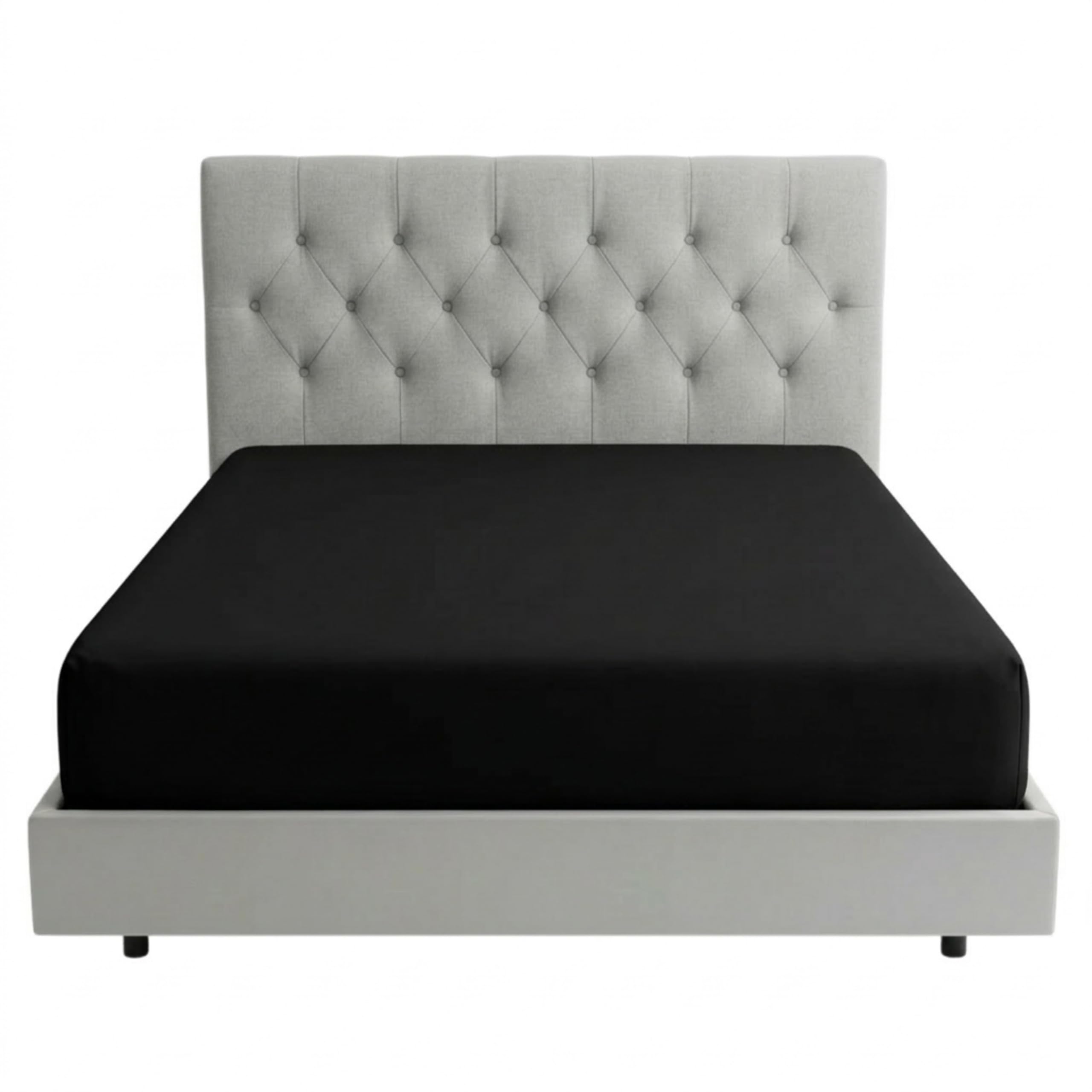 BRIT COTTON® Fitted Sheet – 25cm/10" Deep Pocket, Easycare Soft Percale Bed Sheet with Elasticated Corners, Non-Iron, Breathable, Durable Polycotton Bottom Sheet (Gray, 4FT SMALL DOUBLE)