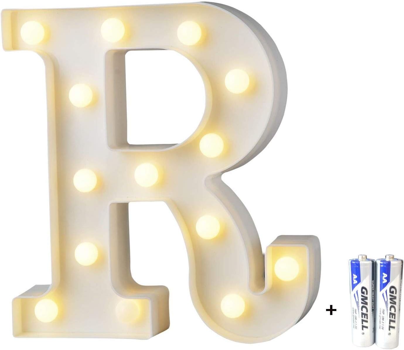 bemece LED Alphabet Letter Lights, Decorative Warm Plastic Light up