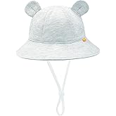 POMIJIAN Baby Sun Hat Girls UPF 50+ Beach Kids Hats Boys Wide Brim Cute Toddler Bucket Hat Floppy Infant Sun Hats