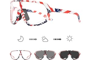 KAPVOE Photochromic Cycling Glasses for Men Women Mountain Bike Sunglasses Sports Goggles UV Protection