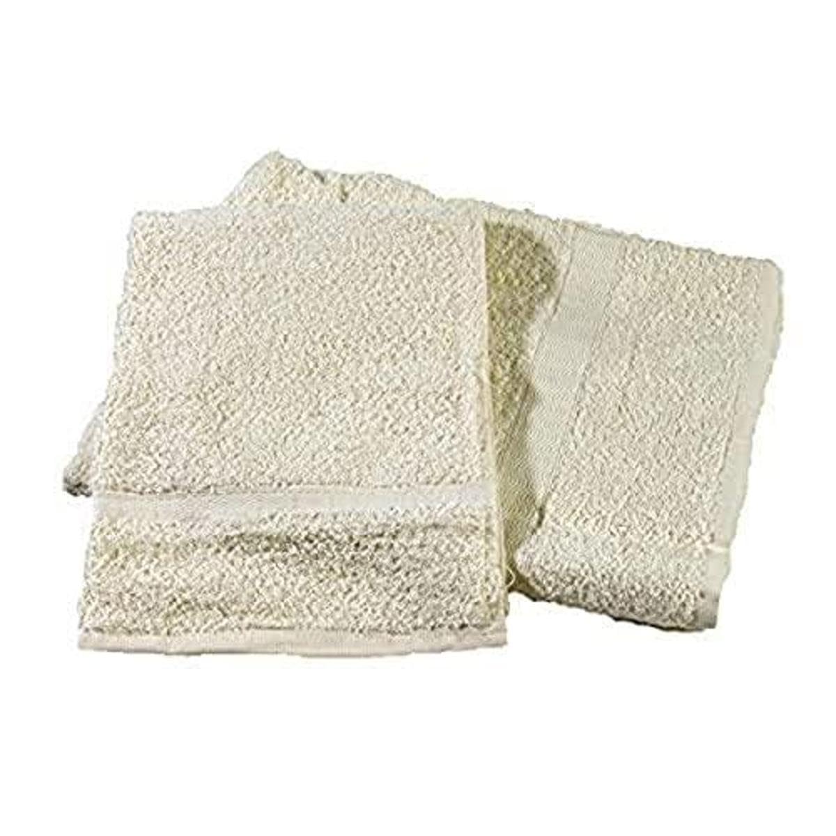 Gabel Set Hand Towel with Guest Towel, Plain, 100% Cotton, 3.3 x 27 x 36 cm. 3.3x27x36 cm Ecru'