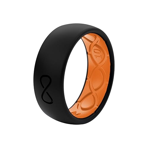 Groove Life Solid Black/Orange Ring Breathable Silicone Wedding