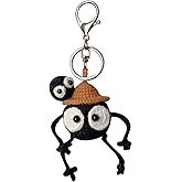 OrkLy ZIUGLIKAL Handmade Crochet Plush Cinderella Pendant Cute Funny Car Keychain Wallet Backpack Charm Accessories Funny Gifts (black briquette)