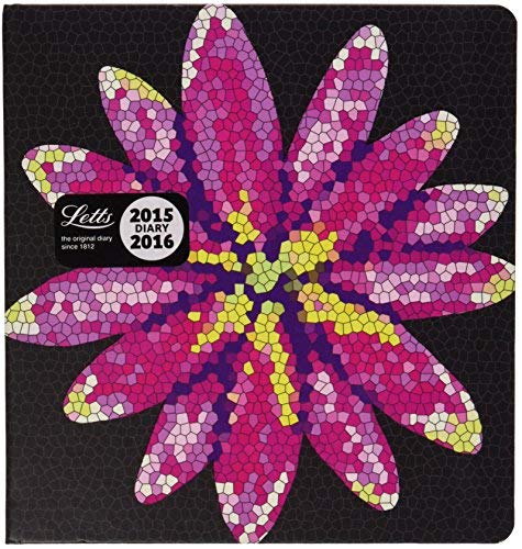 Letts 16-030157P School Calendar 12 Months Desk Square Tattoo 1 Week on 2 Pages 2015-2016 Flower