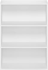 Furinno PASIR 3-Tier Book Shelf Storage Bookcase White 23.7"W x 31.5"H Particle view 9