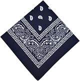 Aomig Bandana Head Scarf Navy Blue Paisley Unisex Multi-Use Headwrap