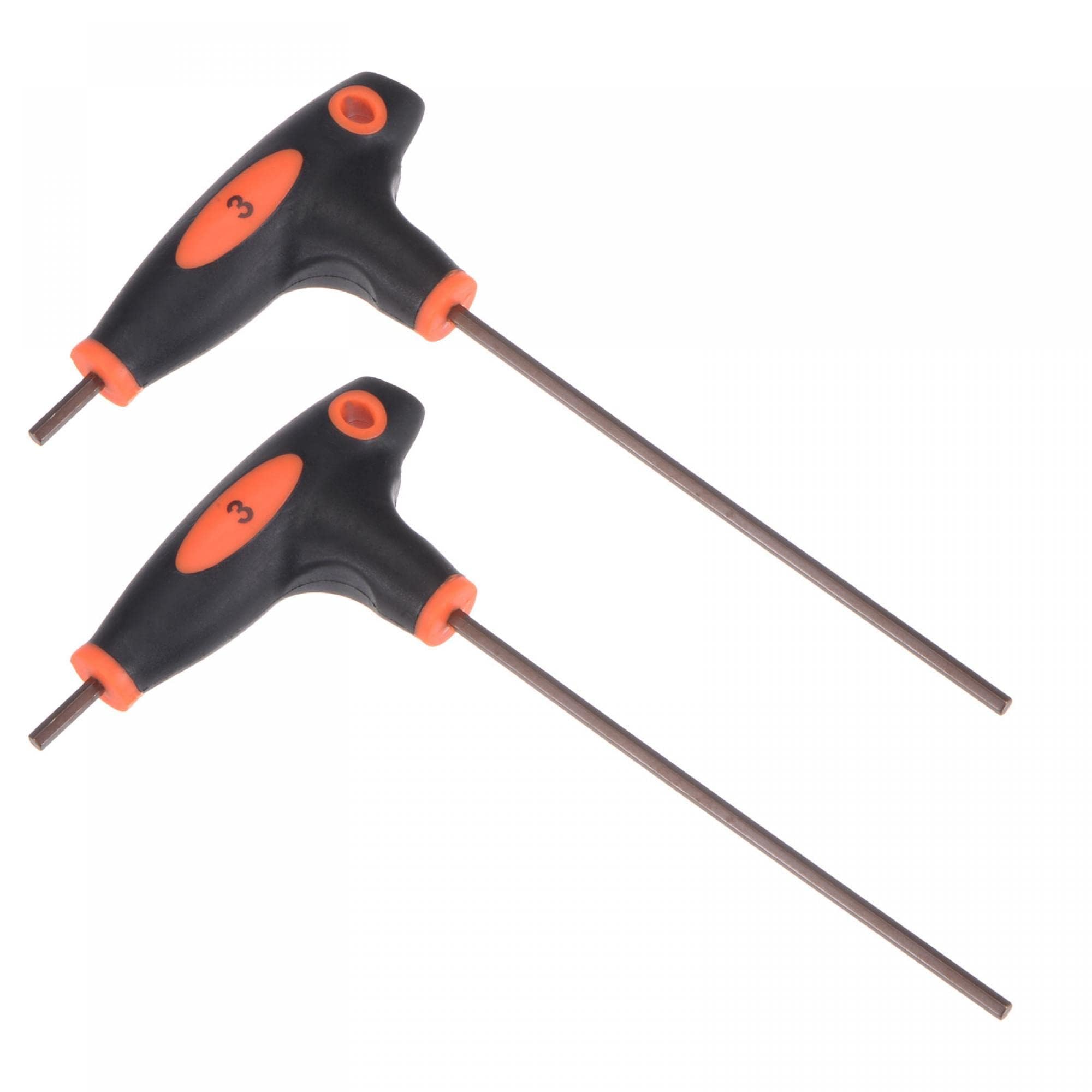 TOP-VIGOR 2Pcs 3mm Hex Key T-Handle, T Bar Dual End Wrench Spanner Allen Key for Home Repair and Mechanical Maintenance, Metric S2 Steel