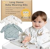 BIBaDO Long Sleeve Baby Bibs Weaning Coverall Waterproof 6-36 Months