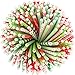 Cooraby 200 Pieces Christmas Paper Straws Biodegradable Drinking Stripe Bicolor Stripe Dot Chevron Straw Mix for Wedding Supplies and Party Favors, 8 Style (Red and Green)