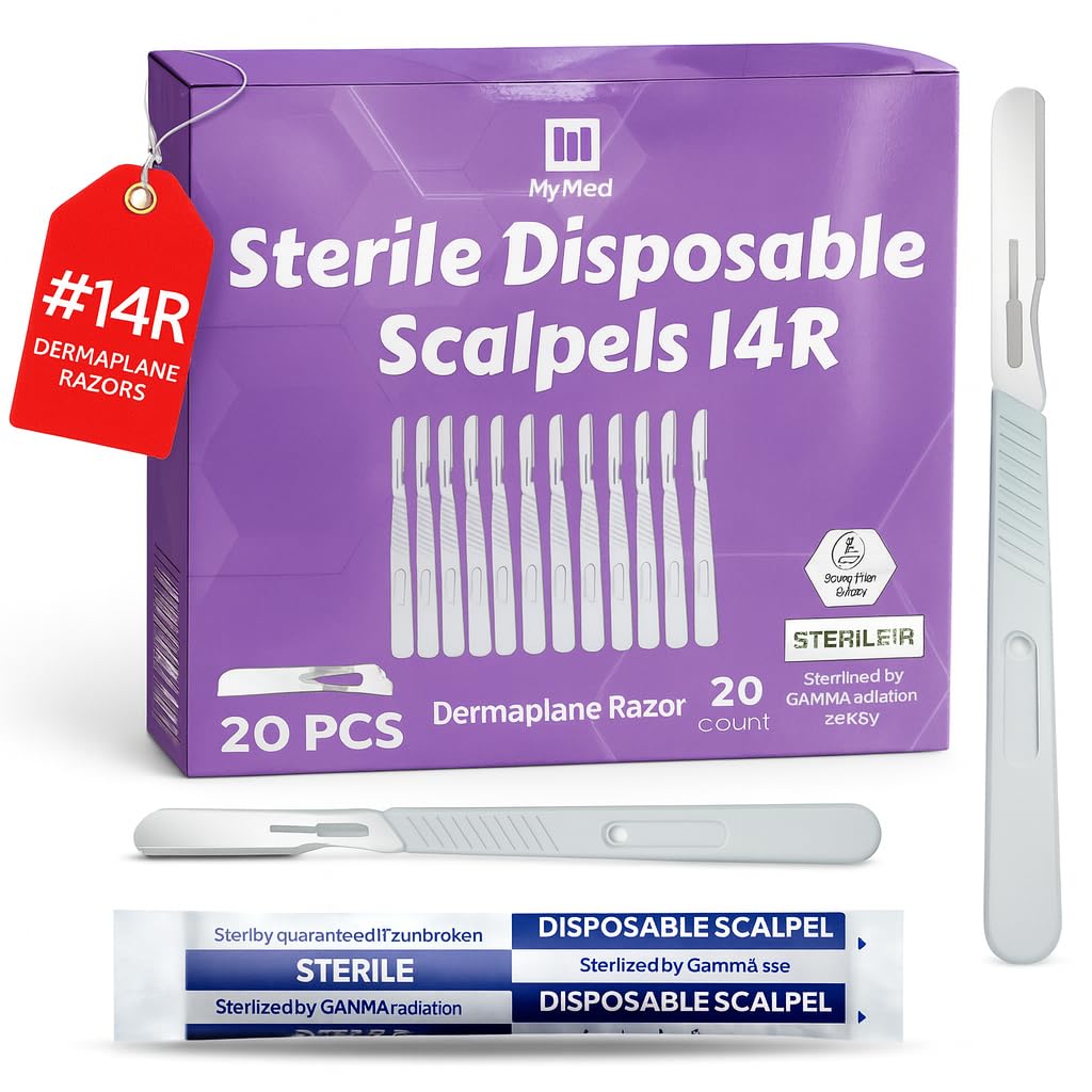 Photo 1 of MyMed Disposable 14R Dermaplane Scalpels, Dermaplaning Razors - Pack of 20 Dermaplane Razor for Women Face, Women's Disposable Shaving Razors