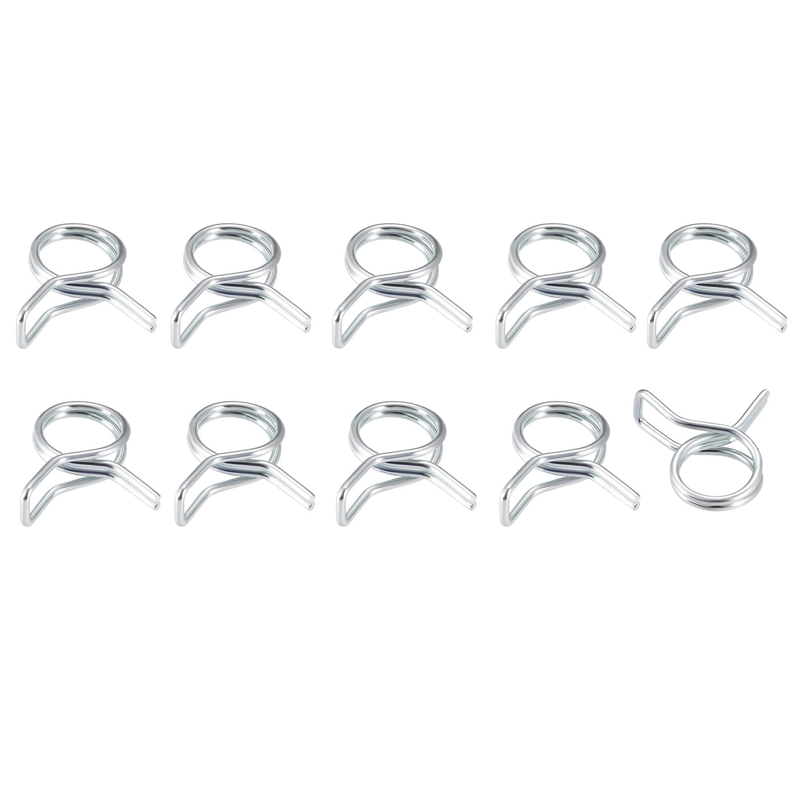 METALLIXITY Spring Hose Clamp (16mm/0.63") 50Pcs, Double Wire Spring Steel Clips - for (16mm to 17mm/0.63" to 0.67") OD Home Garden Hose Tube Fastening
