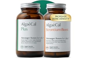 AlgaeCal - Bone Builder Pack for Bone Density Increase, Clinically Supported Plant Based Calcium Supplement & Strontium, Vitamins K2 (100mg), D3 (1600 IU), Magnesium & 16 Essential nutrients