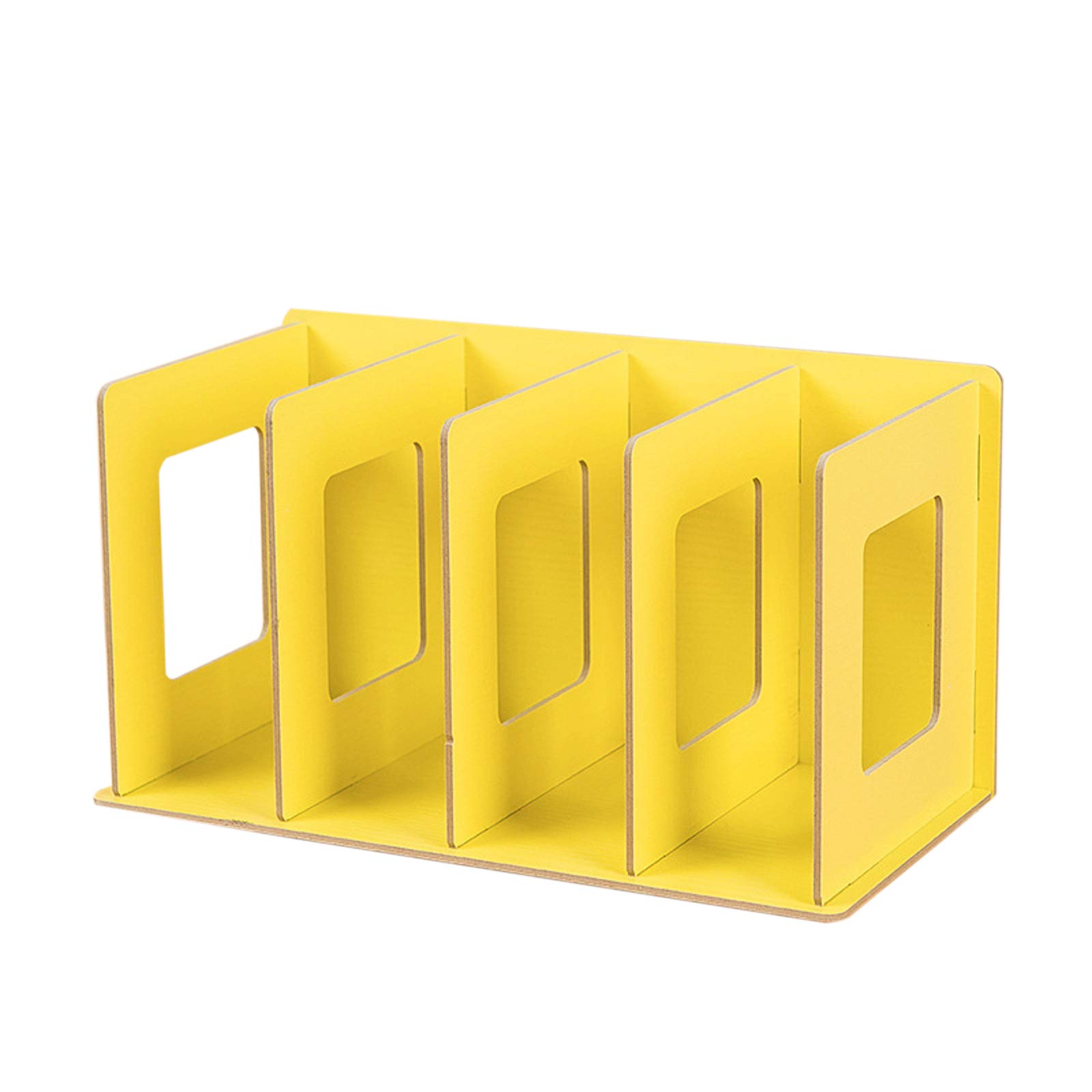 Elonglin Multi-Layer DIY Wooden Storage Shelf Organiser for Office/Study/CD/Magazine 34 x 16 x 18 cm Yellow