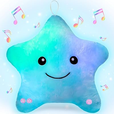 NYOBABE Sensory Toy Star Plush Sleep Aid Lights Music Blue