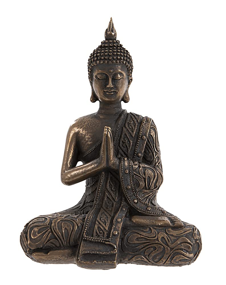 F&G Supplies 19cm Mystic Thai Cold Cast Bronze Buddha in Lotus position - a beautiful tranquil ornament 19cm tall!