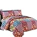 Coast to Coast Quilts for Queen Bed, Lightweight 3-Piece Queen Quilt Set, Soft Bedspread Queen Size- Bohemian Patchwork Coverlet (Mosaic, Full/Queen)