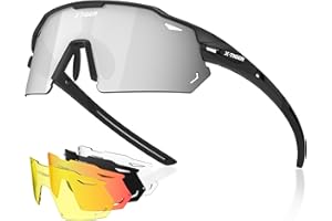 X-TIGER Polarized Cycling Glasses with 5 Interchangeable Lenses,MTB Biking Baseball Running Sports Sunglasses for Men Women