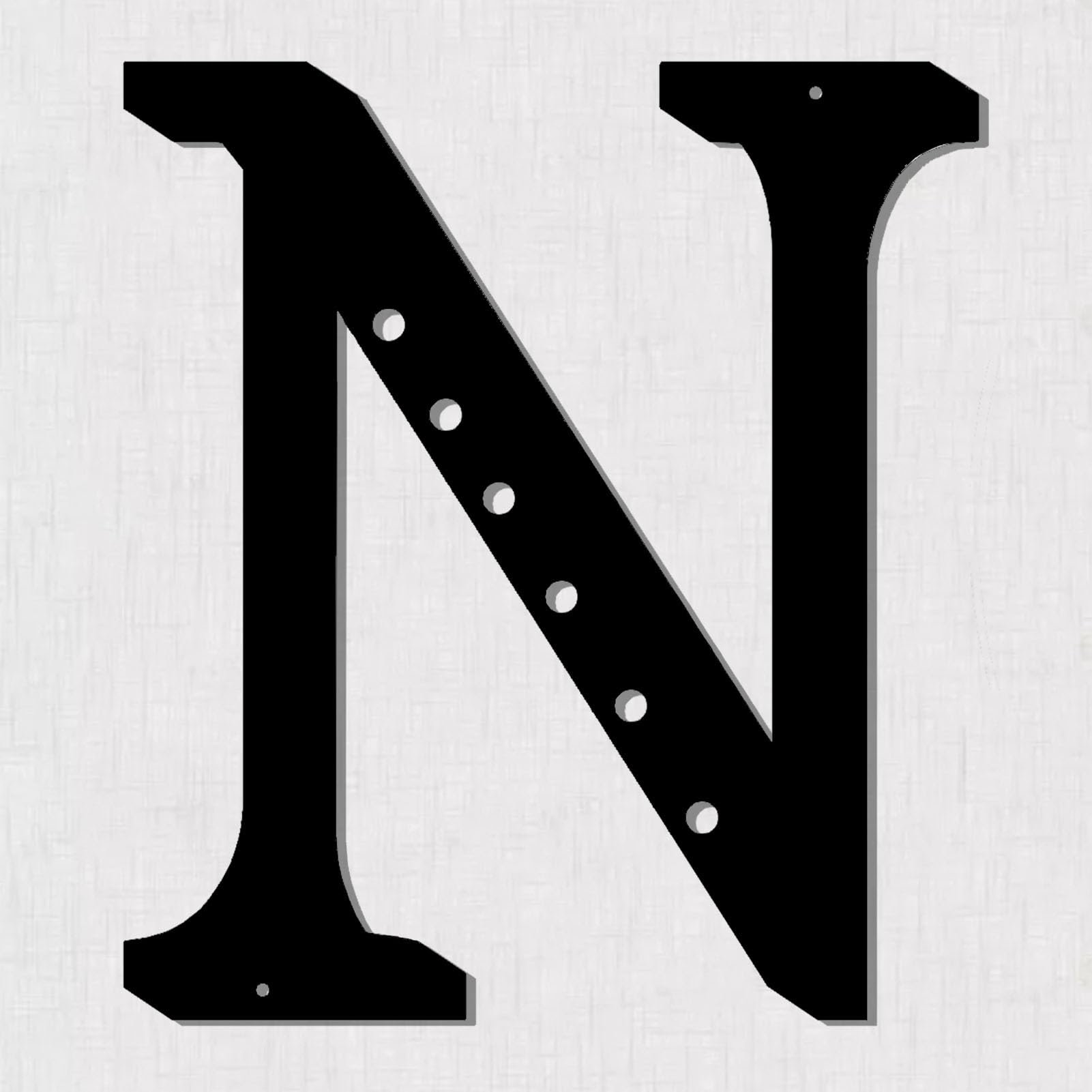 Resama 11'' Black Metal Letters for Wall Decor, Visual 3D Large Alphabet, Decorative Farmhouse Hanging Letter Sign for Living Room Bedroom Office Home Party (N)