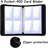 Koomduk 400 Card Binder Red Extra Large Trading Card Album Holder with Zipper view 5