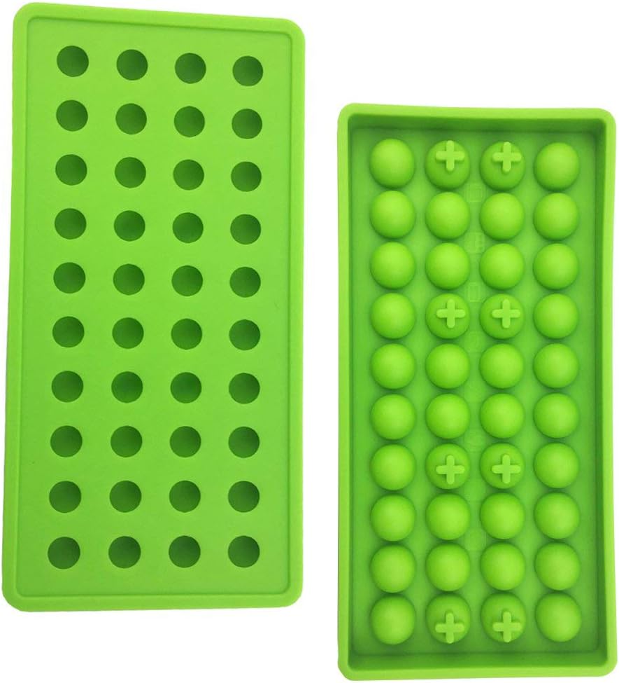 MydioMini Ice Ball Molds DIY Molds Tool for Candy pudding jelly milk juice Chocolate mold or Cocktails & whiskey particles (2 pack, Green)