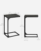 VASAGLE C-Shaped Side Table 30x40x62 cm Oak Black LET350B42 view 6