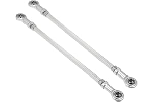 Motoforti 2pcs 238mm Length 8mm Hole Diamete Adjustable Steering Tie Rod Ball Joint for 49cc Electric ATV Go Kart Accessory Steering Column Steering Suspension Silver Tone