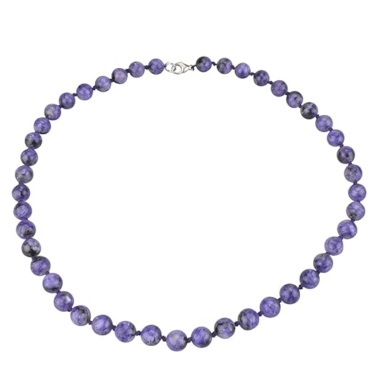 Edelsteinkette Charoit Kugelcollier, Ø ca. 8 mm, ca. 47 cm