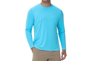 Runhit Men's UPF 50+ Sun Protection Shirts Long Sleeve UV Swim Shirt Fishing Hiking Running Rash Guard Quick Dry Lightweight
