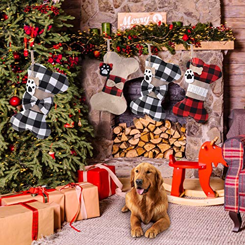Yostyle Pet Dog Christmas Stockings Set of 3,Buffalo Plaid 18\