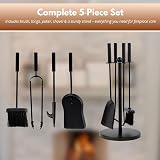 HomeZone Fireplace Companion Set 5-Piece Tool Kit With Stand 49cm view 6