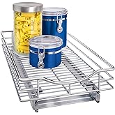 LYNK PROFESSIONAL® Pull Out Cabinet Organizer, 11" x 21" Slide Out Drawers for Kitchen Cabinets - Sliding Pull-Out Pantry Shelves – Home Shelf Organizers - Lifetime Ltd. Warranty, Chrome