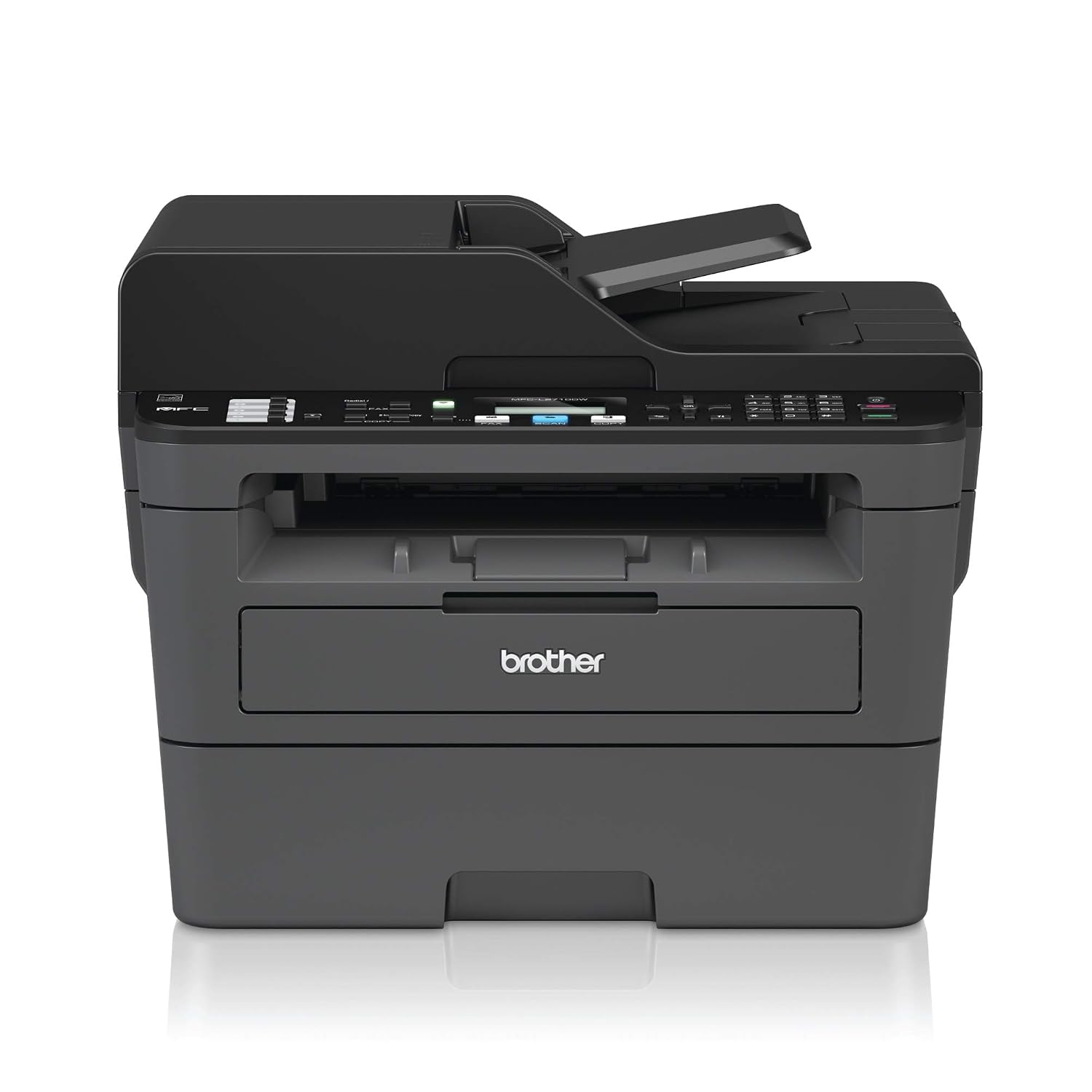 30 ppm, USB 2.0, Wifi, Ethernet, Wifi Direct, procesador de 600 MHz,  memoria de 64 MB Impresora multifunción láser monocromo con fax e impresión  dúplex gris Brother MFCL2710DW Impresoras láser y de